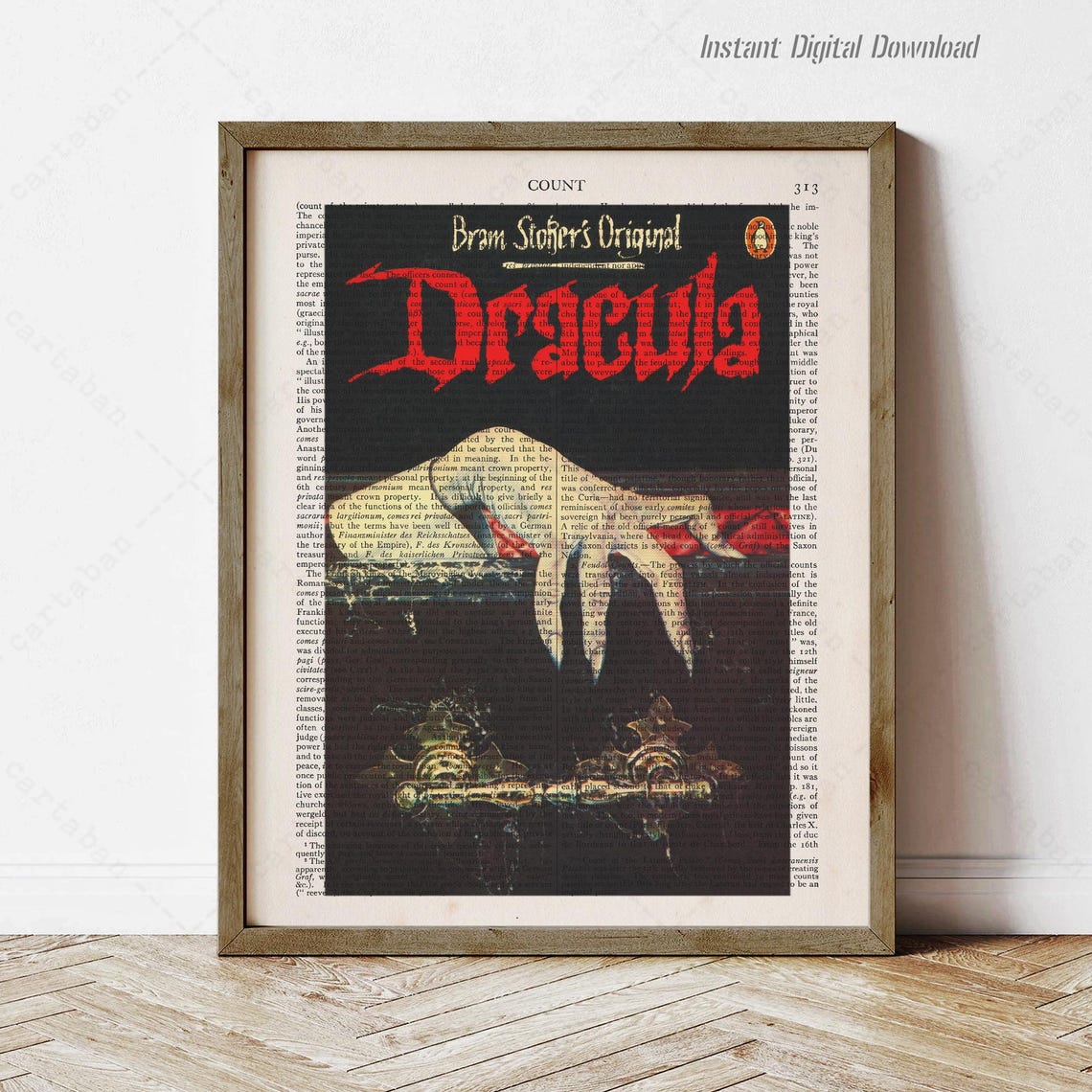Bram Stokers Dracula Gothic Original Horror Dictionary Art Poster