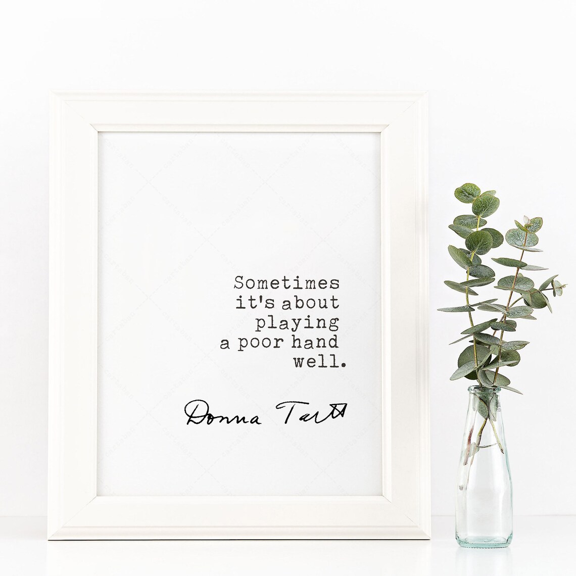 Donna Tartt The Goldfinch Playing A Poor Hand Well Quote Wall Art Print - Image 2