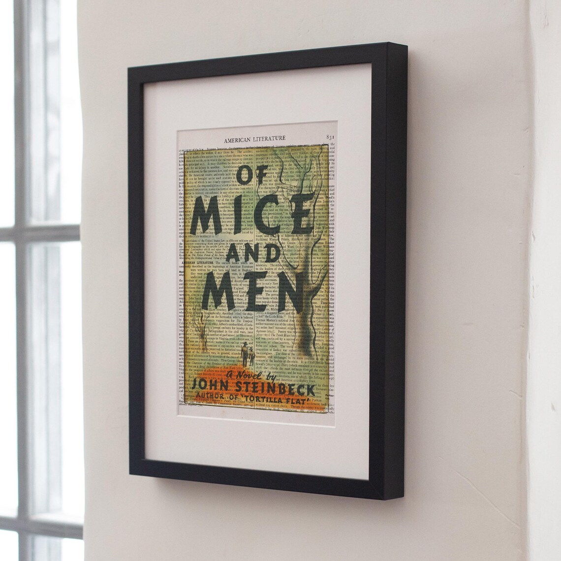 John Steinbeck Of Mice And Men Novel Vintage Book Page Art Print Poster - Image 4