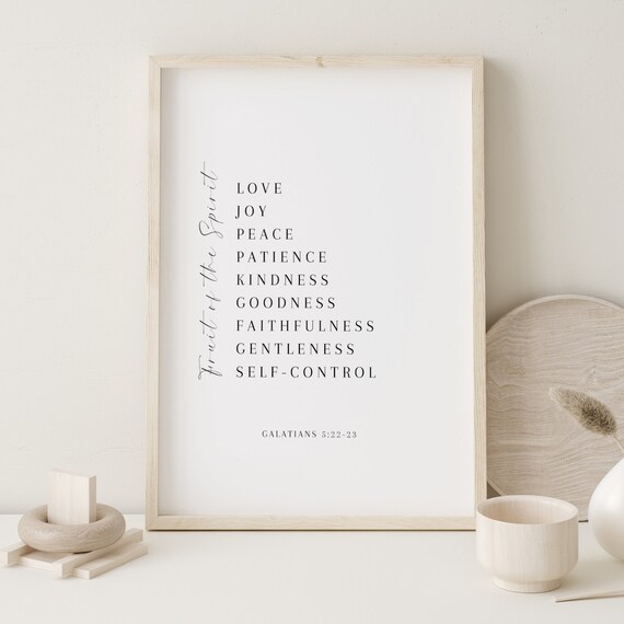 Fruit of the Spirit Galatians 52223 Minimalist Bible Verse Poster
