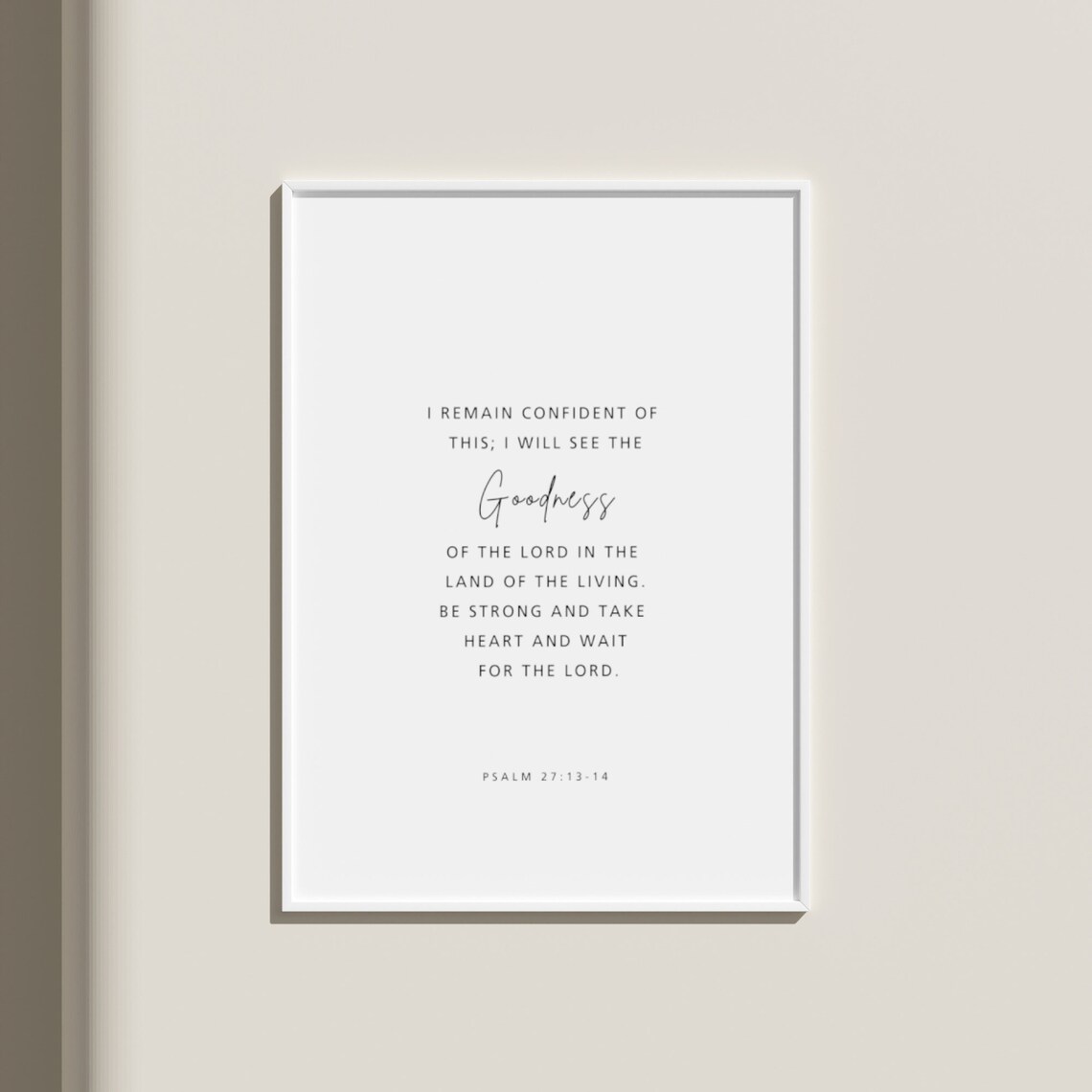 Psalm 27 13 14 Goodness Of The Lord Wait For The Lord Faith Poster