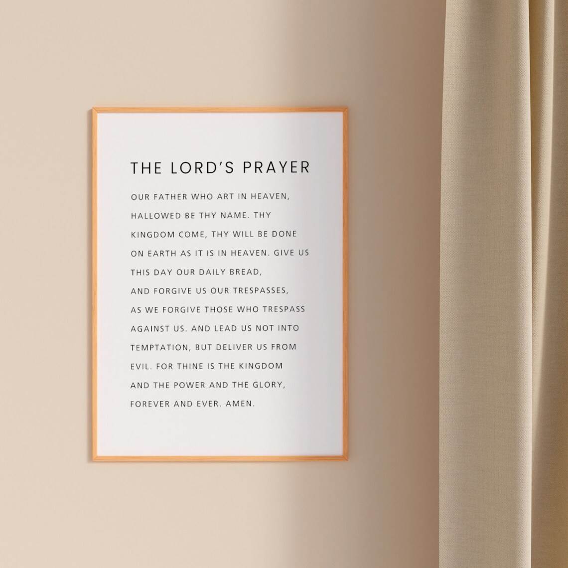 Matthew 6:9-13 The Lord's Prayer Christian Art Print