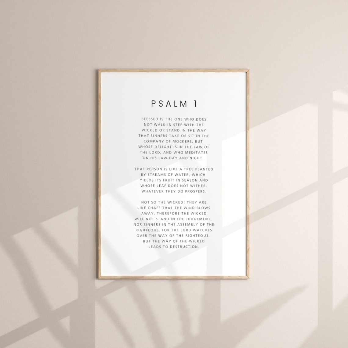Psalm 1 Bible Verse Modern Scripture Wall Art
