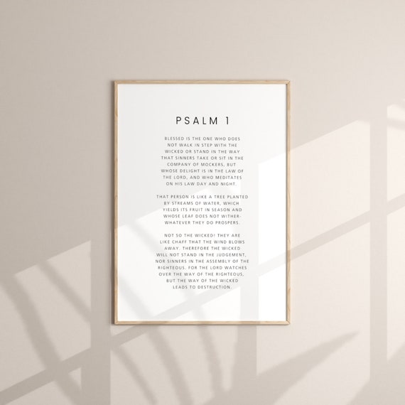 Psalm 1 Bible Verse Modern Scripture Wall Art