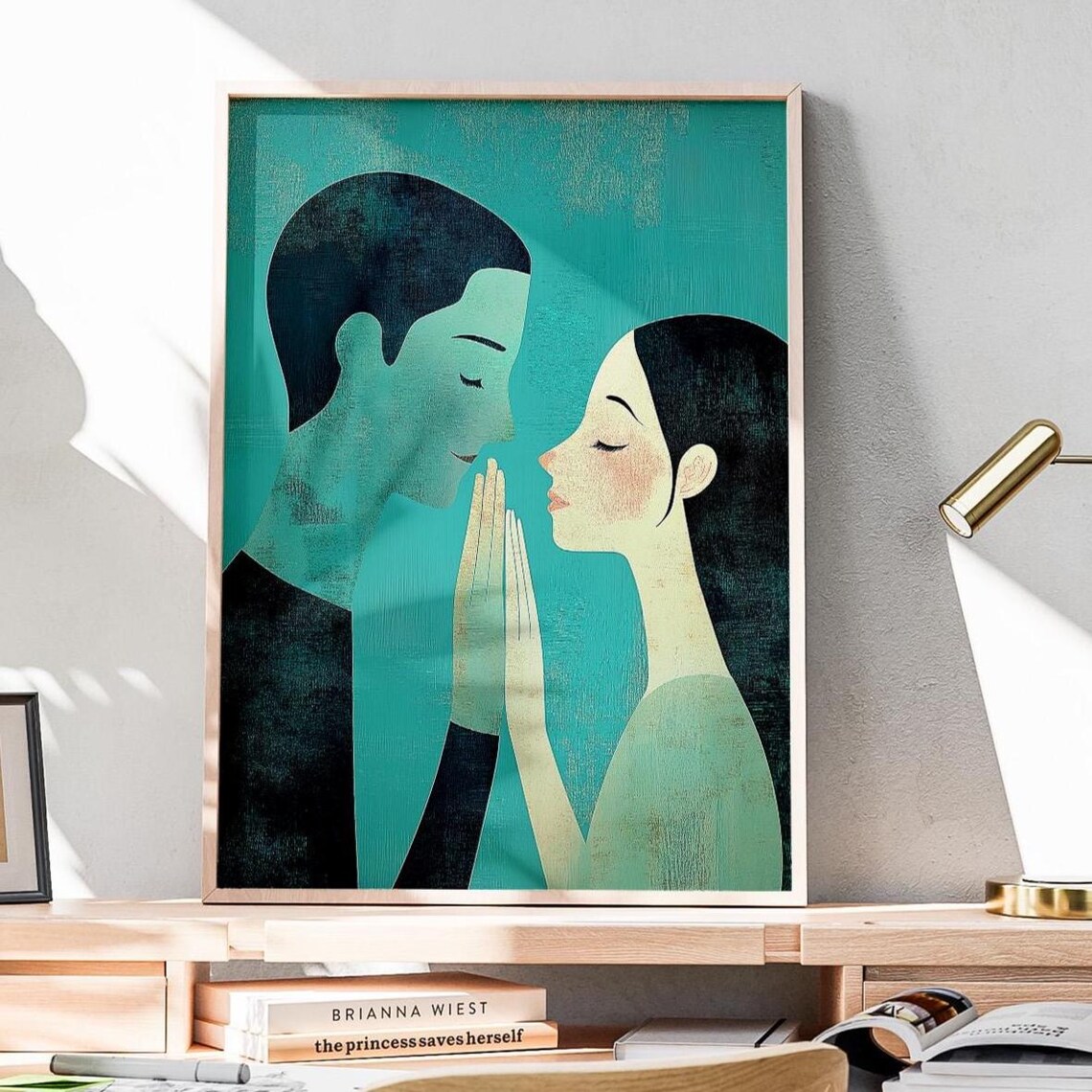 Romantic Couple Abstract People, Minimalist Art Print