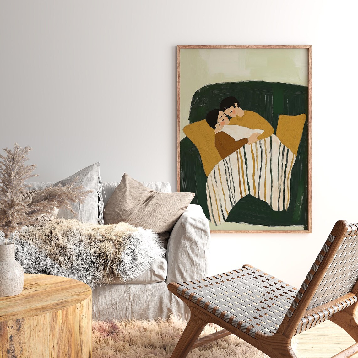 Romantic Couple Abstract Art Print, Lovers Gift - Image 3