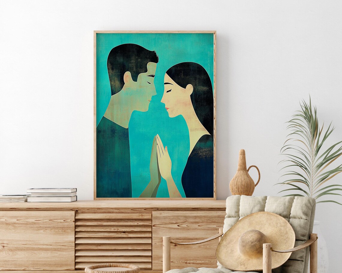 Abstract Couple Art, Minimalist Poster - Image 2