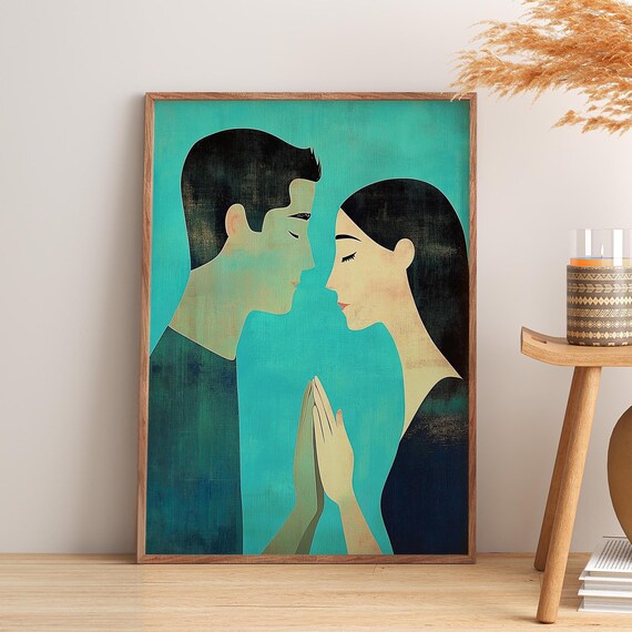 Abstract Couple Art, Minimalist Poster