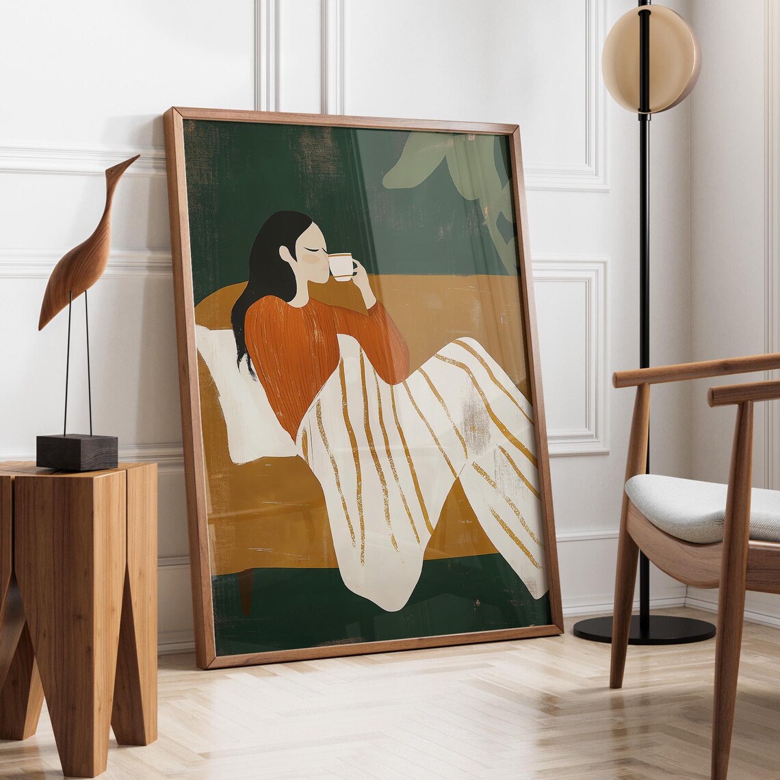 Abstract People Stripe Woman, Minimalist Artwork