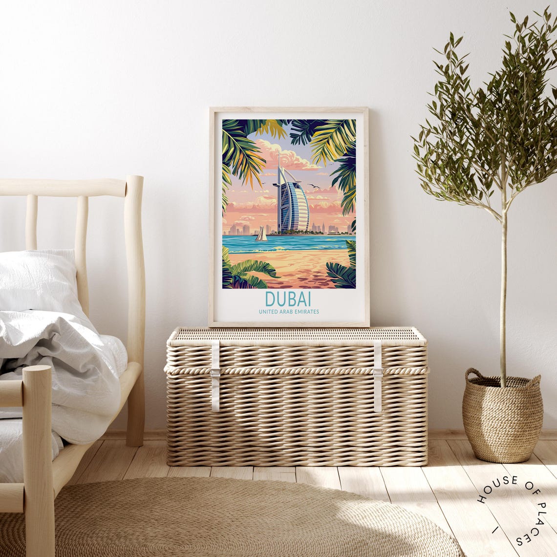 Dubai Burj Al Arab Beach Sunset United Arab Emirates Travel Poster - Image 4