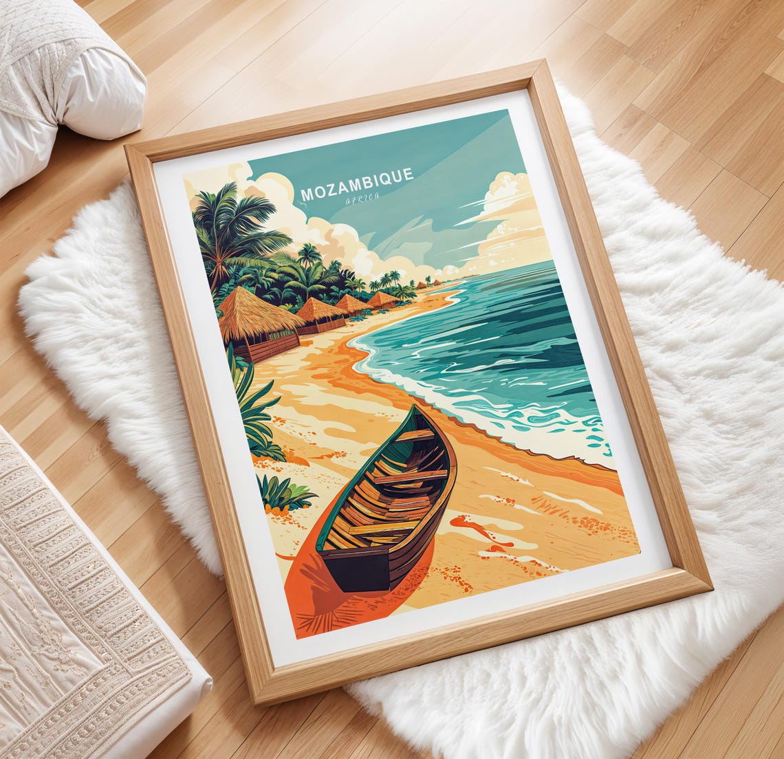 Mozambique Africa Travel Poster Africa Wall Art Mozambique Africa Print Home Decor Birthday Gifts Minimalist Cityscape - Image 3