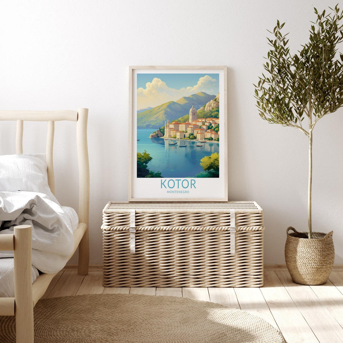 Kotor Montenegro Bay Coastal Old Town Waterfront Vintage Travel Poster - Image 3