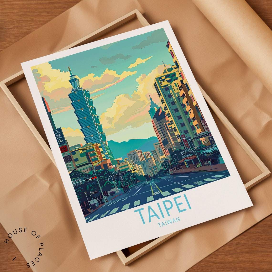Taipei Travel Print Taiwan Taipei Wall Art Taiwan Custom City Travel Poster Japanese Print City Poster Personalised Gifts - Image 2