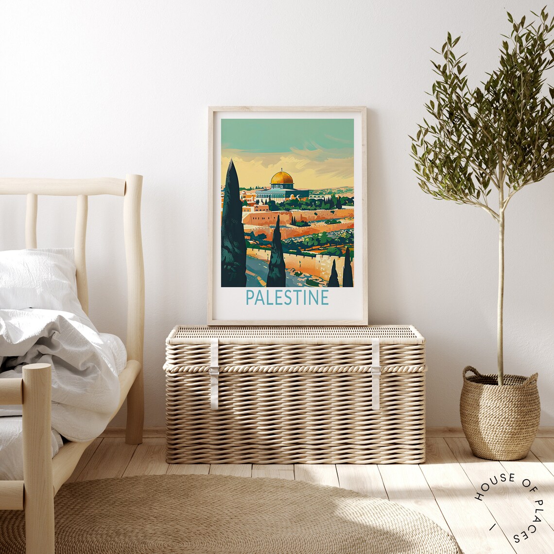 Palestine Golden Dome Old City Skyline Vintage Travel Poster - Image 4