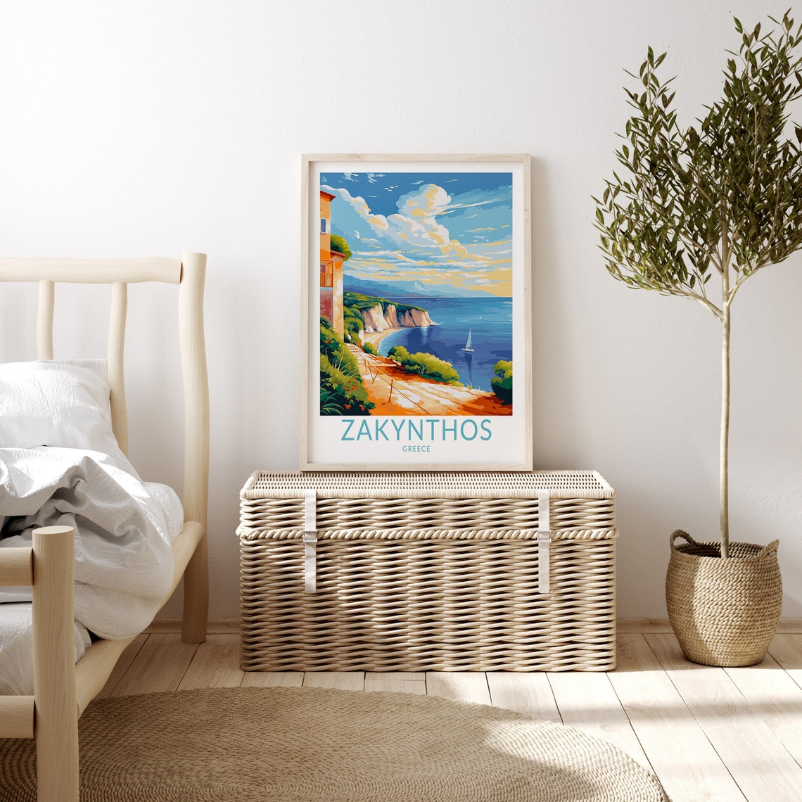 Zakynthos Greece Travel Print Zakynthos Travel Art Wall Decor Greek Island Home Decor Wall Art City Travel Poster Gifts - Image 3