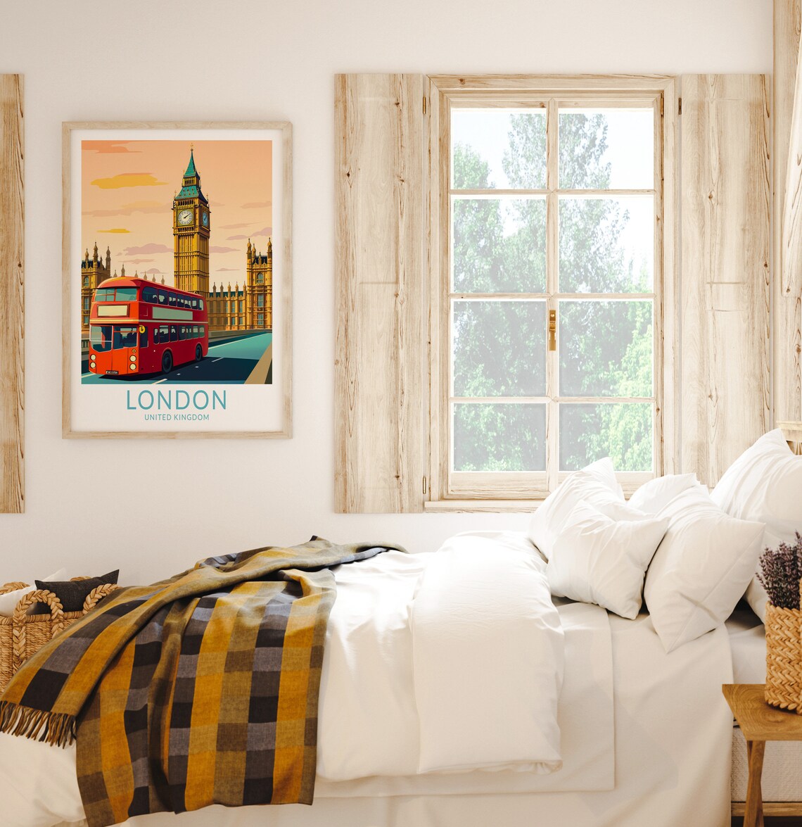 London Big Ben Bridge Travel Poster, England - Image 2