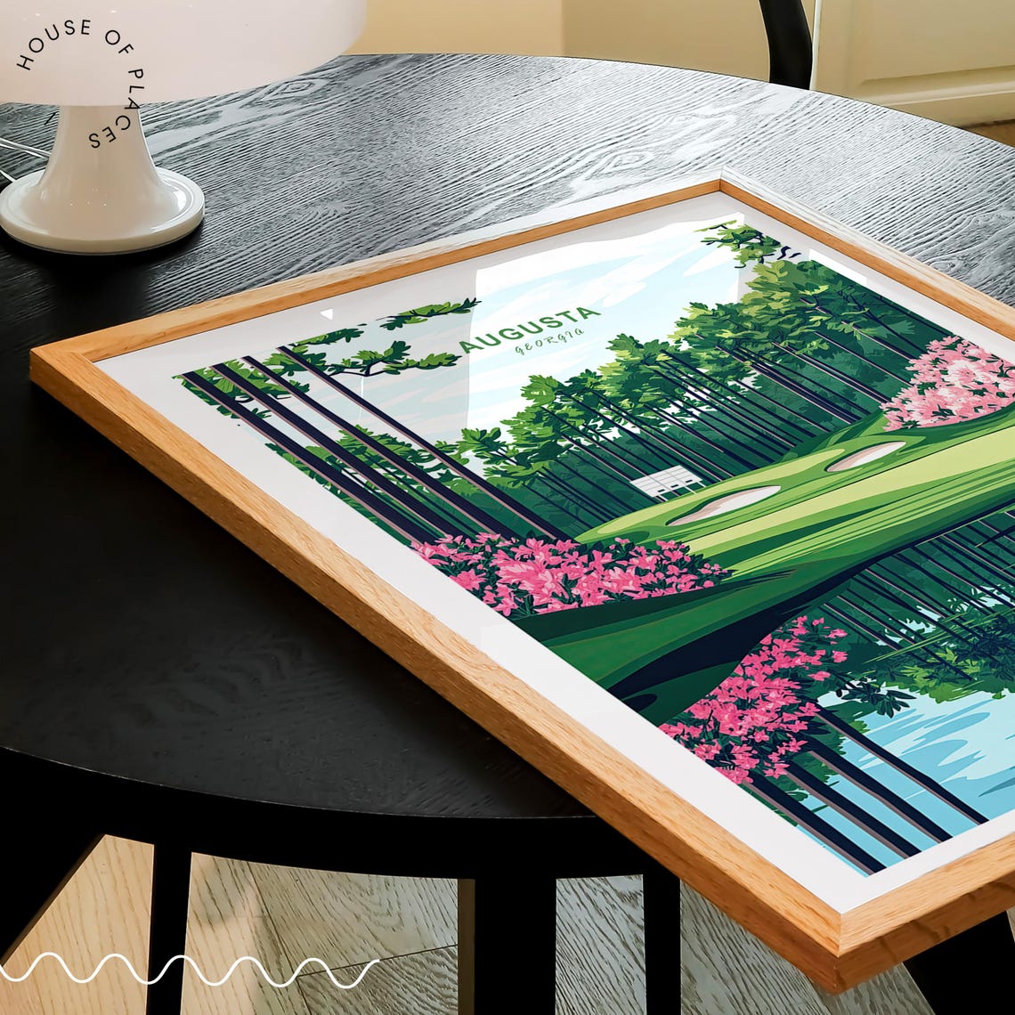 Augusta Georgia Golf Course Spring Azaleas Water Reflection Poster - Image 3