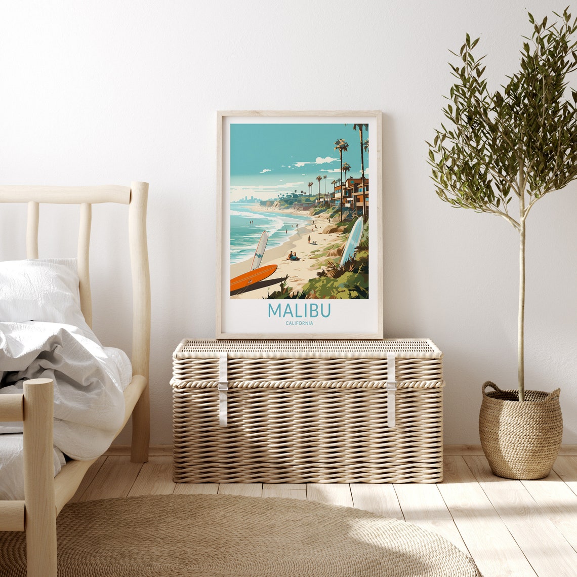 Malibu California Print Wall Art Malibu California Travel Poster Usa California Wall Art Traveler Wall Decor Traveler Gifttravel Poster - Image 3