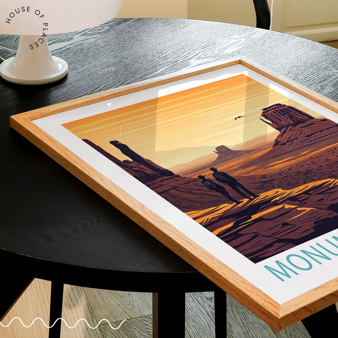 Monument Valley Arizona Desert Sunset Hikers Butte Vista Poster - Image 3