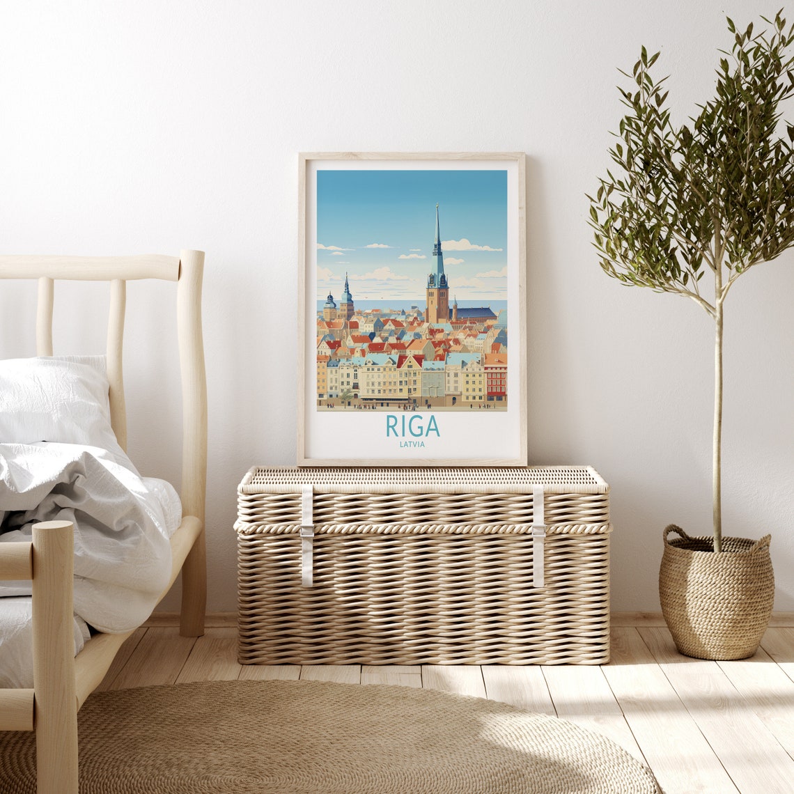 Riga Latvia Old Town Spires Rooftops Baltic Cityscape Travel Poster - Image 3