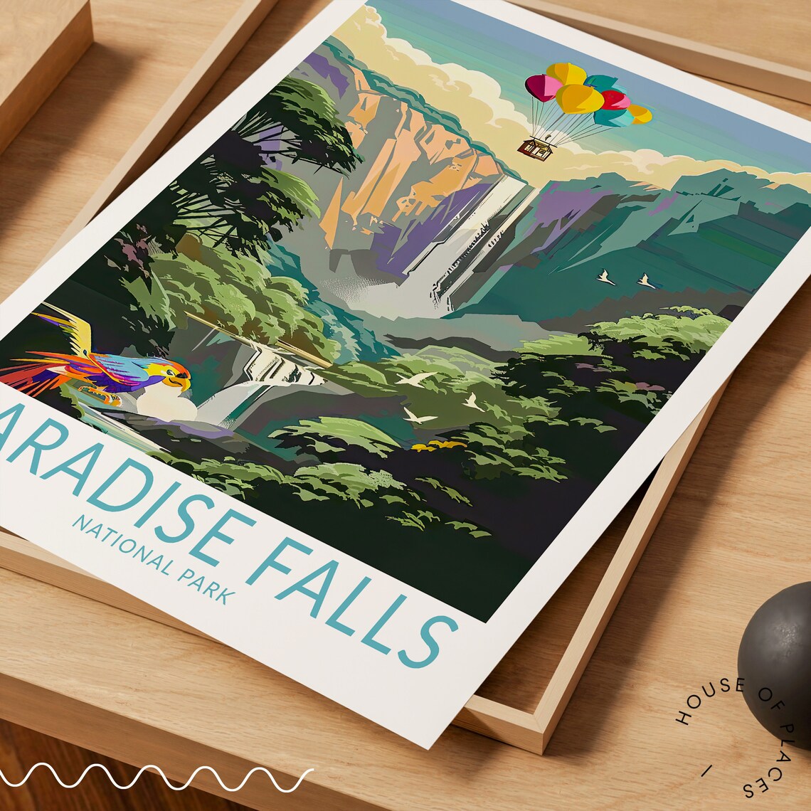 Paradise Falls Travel Poster, National Park Art Print - Image 3