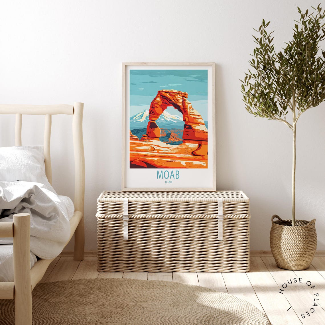 Moab Utah Delicate Arch Red Desert Sunset Vintage Art Poster - Image 2