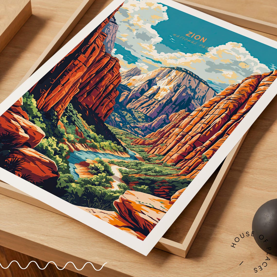 Zion National Park Travel Poster Zion National Park City Wall Art Utah National Park Travel Print Wedding Present Birthday Gifts - Image 3