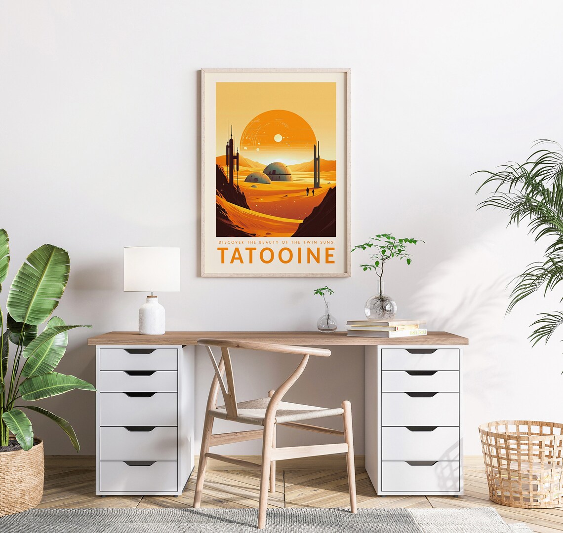 Star Wars Tatooine Retro Travel Poster Print - Image 2