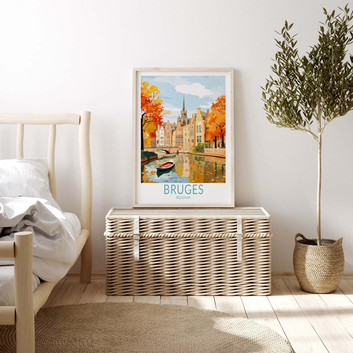 Bruges Belgium Vintage Travel Poster, Europe - Image 3