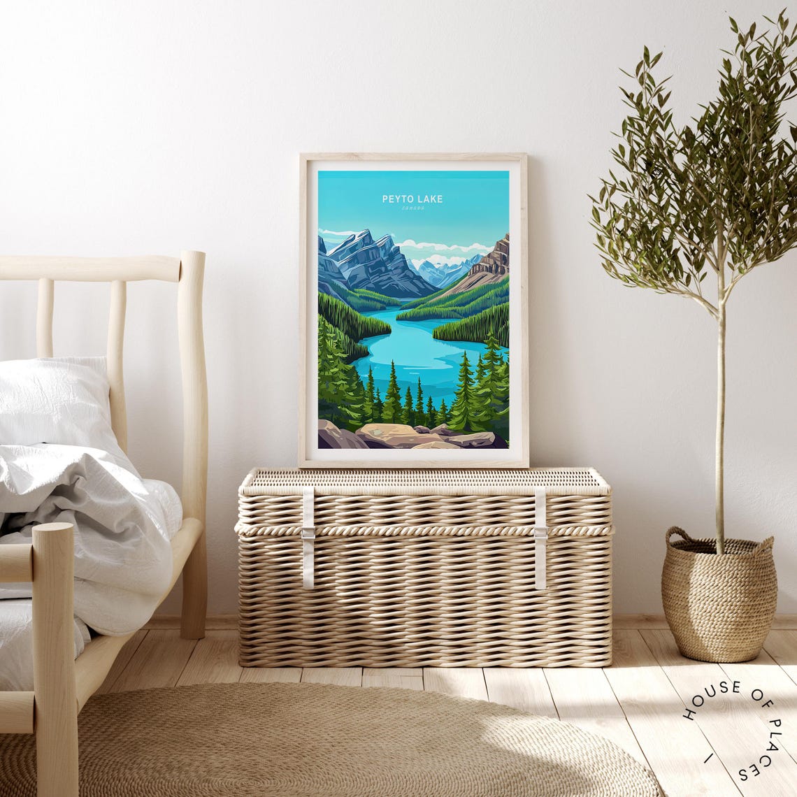 Peyto Lake Canadian Poster Alberta Canada Travel Print Peyto Lake Travel Wall Art Special Occasion Gifts Home Decor - Image 2