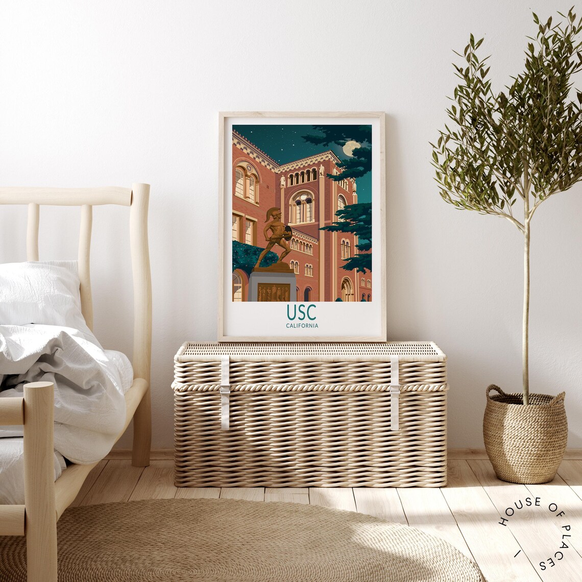University Of Southern California USC Los Angeles Travel Poster - Image 2