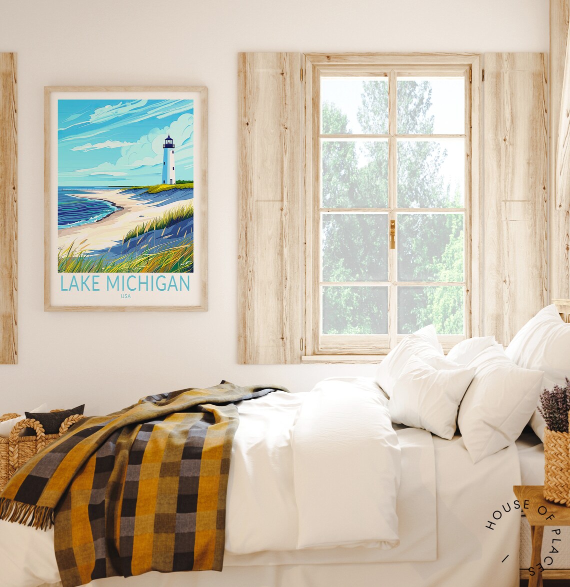 Lake Michigan Travel Poster, USA Coast Art Print - Image 3