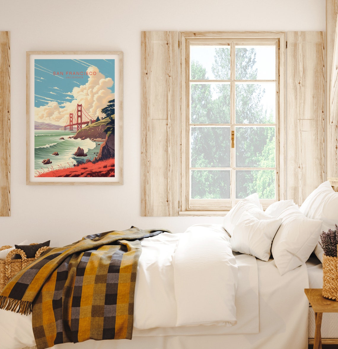 San Francisco California Golden Gate Bridge Sunset Travel Poster - Image 2