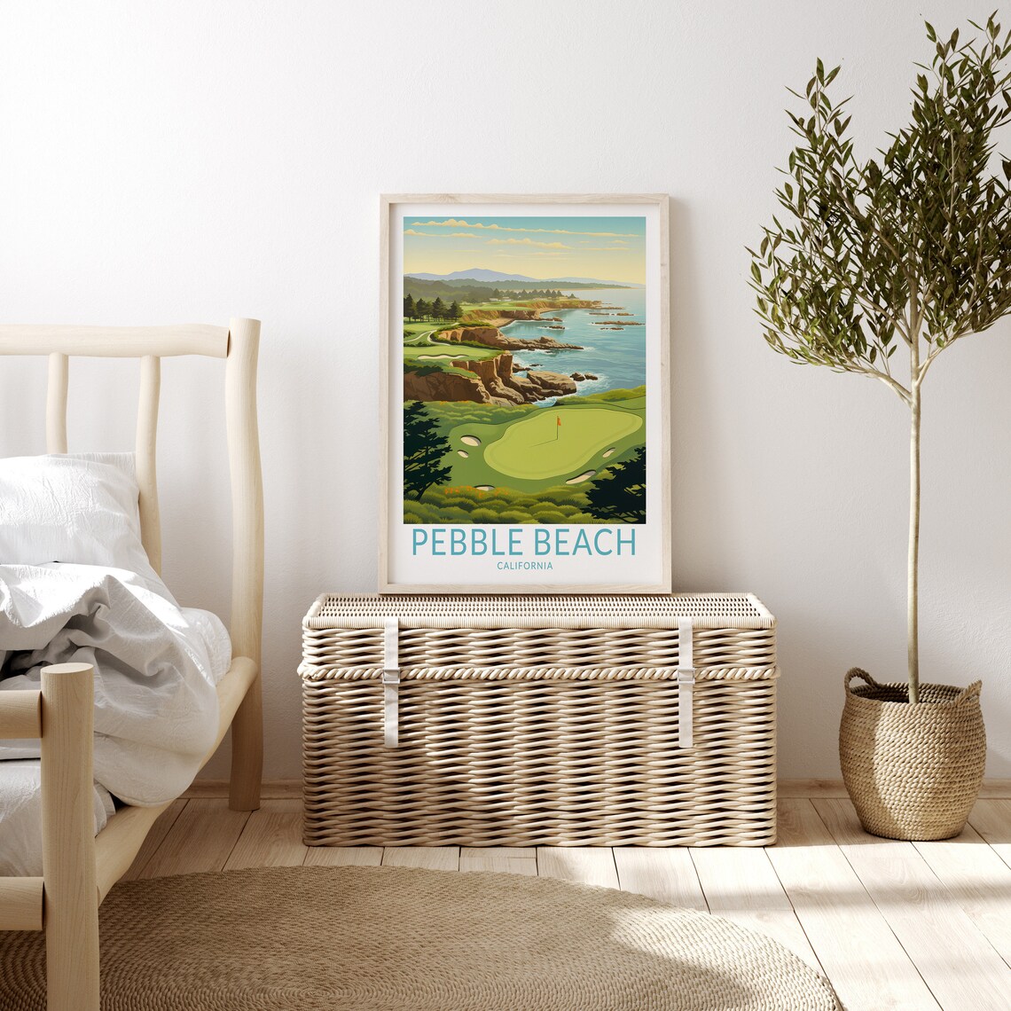 Pebble Beach California Travel Poster, Golf Wall Art - Image 3