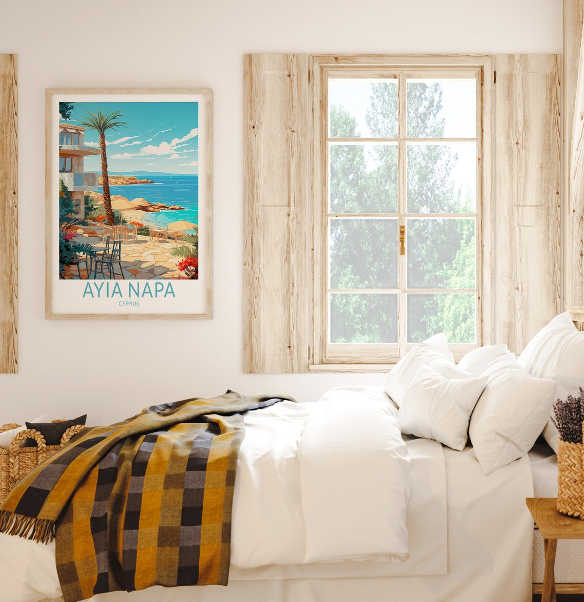 Ayia Napa Cyprus Travel Poster Ayia Napa Cyprus Travel Art Poster Home Decor Wall Art City Travel Print Travel Illustrations - Image 2