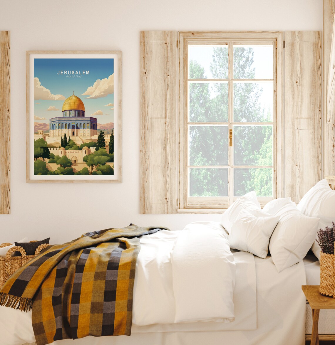 Jerusalem Dome of the Rock Golden Landmark Vintage Travel Poster - Image 2