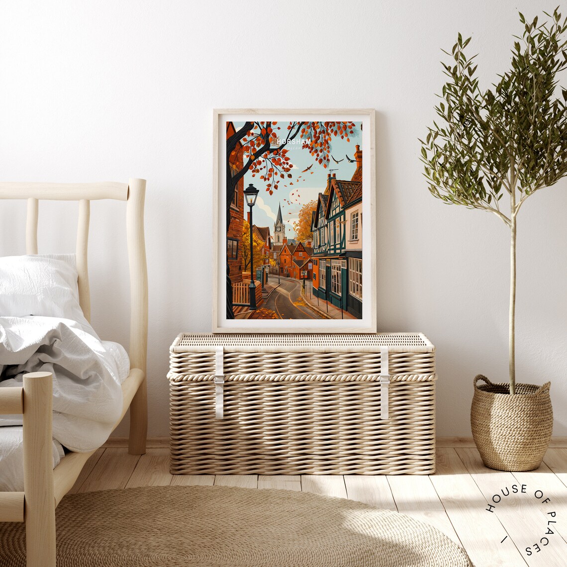Horsham England Autumn Travel Poster, Custom Print - Image 3