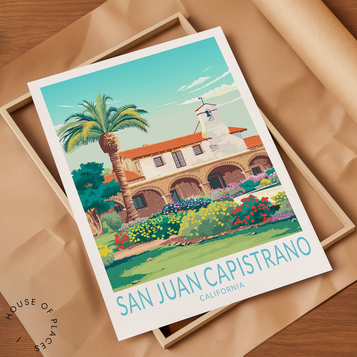 San Juan Capistrano Travel Poster, California Wall Art - Image 2