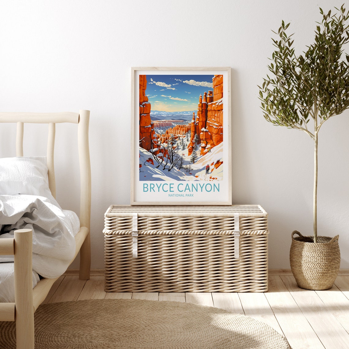 Bryce Canyon National Park Snowy Winter Canyon Travel Poster - Image 3