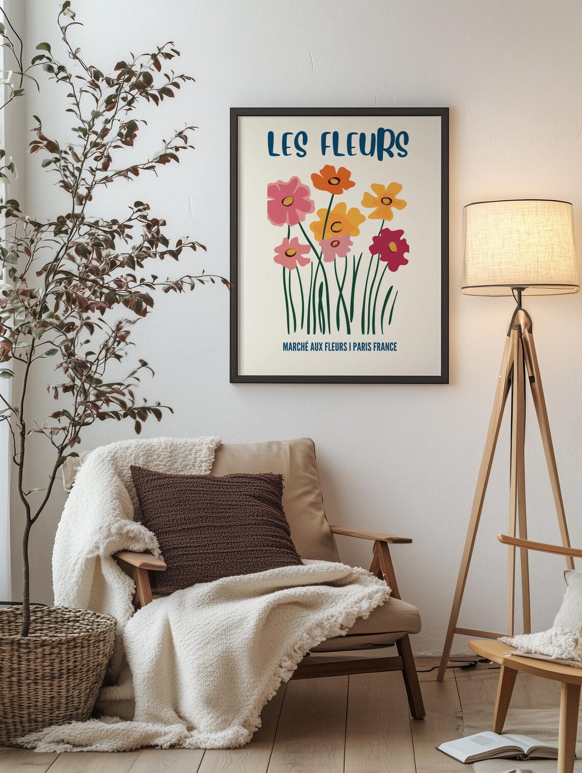 Les Fleurs Paris Flower Market Retro Floral Botanical French Poster - Image 3