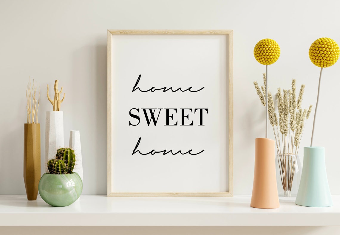 Home Sweet Home Script Serif Typography Farmhouse Quote Poster - Image 2