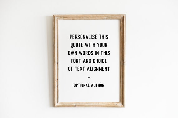 Custom Quote Print Wall Art Gift Under 10 Your Text Here Quote Wall Art Personalized Poster Wall Decor