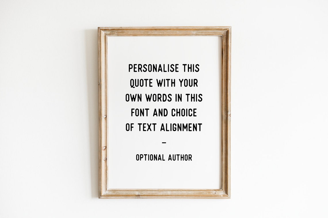 Custom Quote Print Wall Art Gift Under 10 Your Text Here Quote Wall Art Personalized Poster Wall Decor