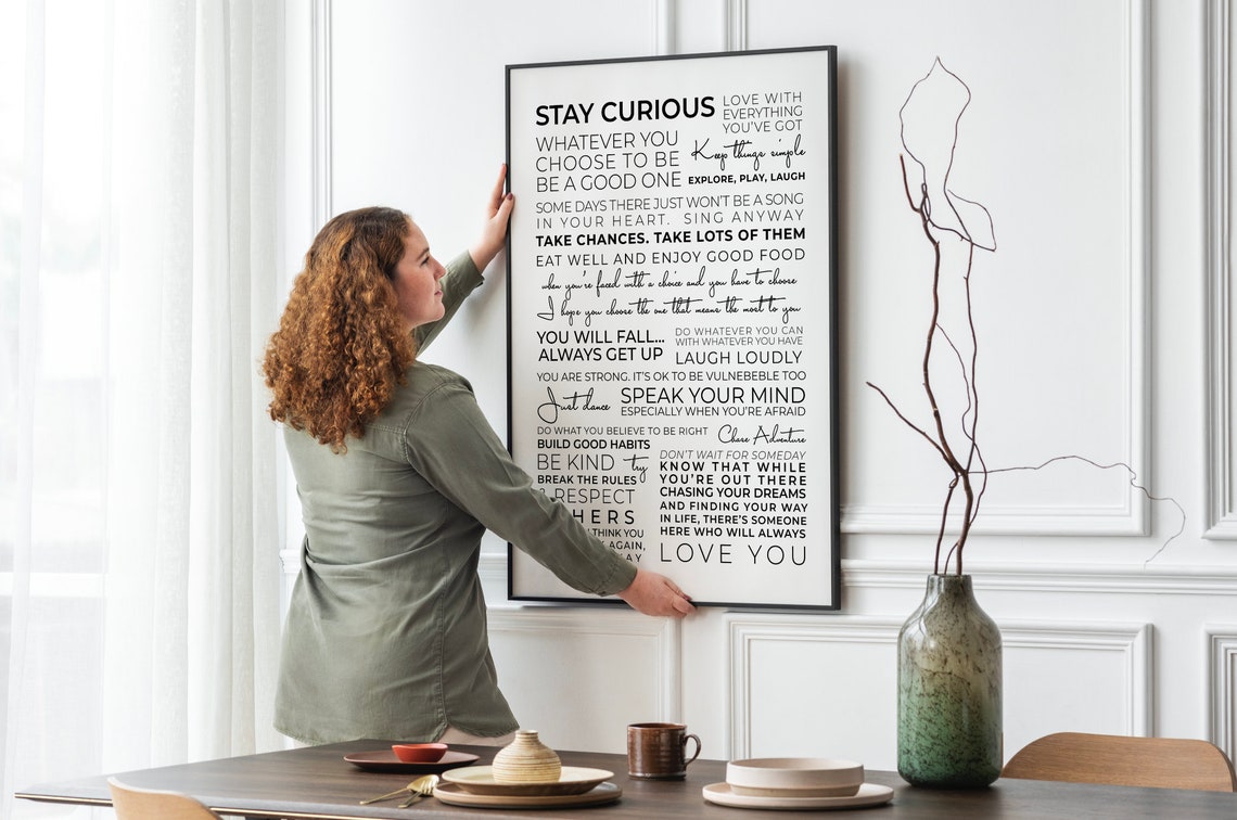 Stay Curious Inspirational Quote Collage Speak Your Mind Poster - Image 5