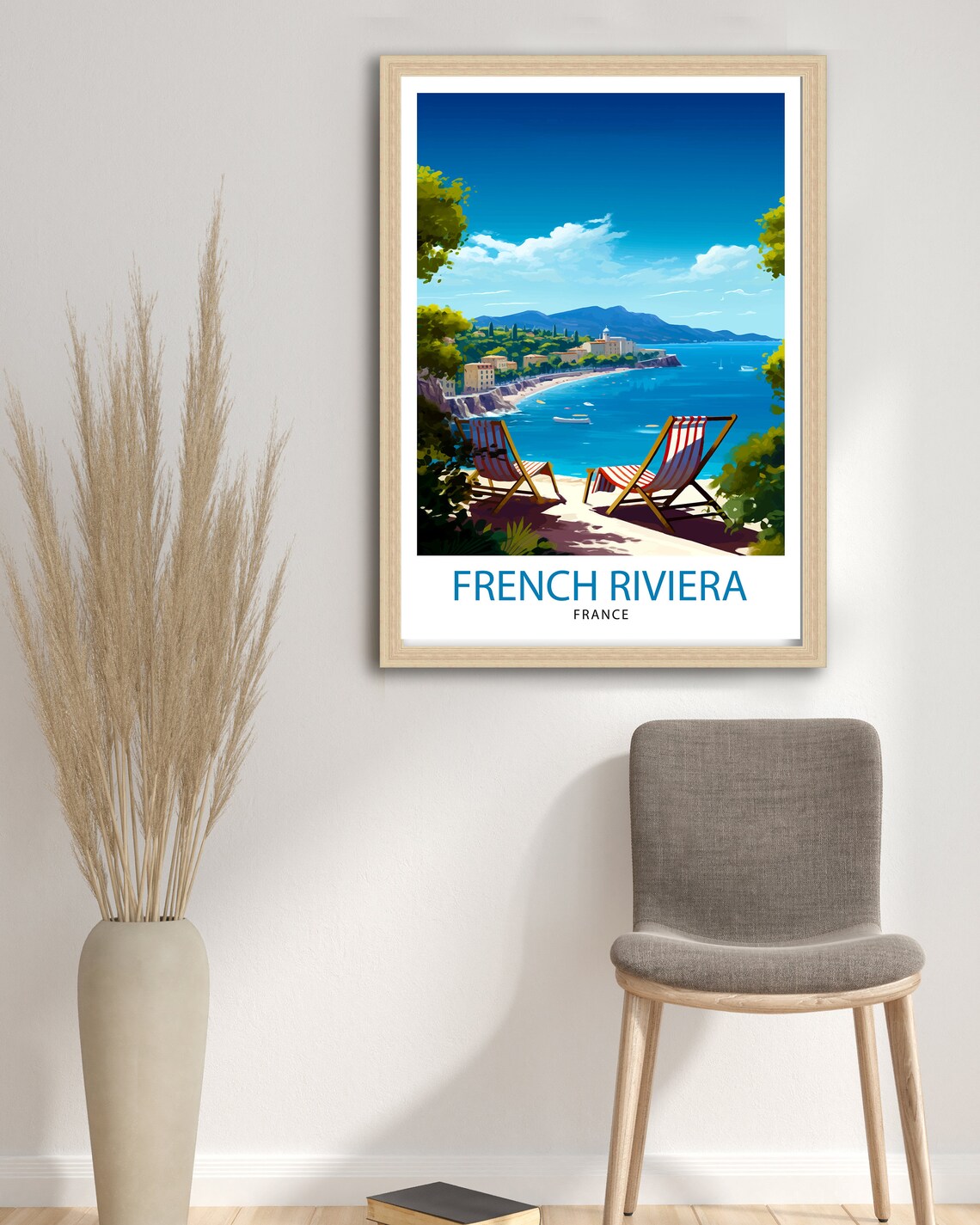 French Riviera Travel Poster, France Wall Decor - Image 2