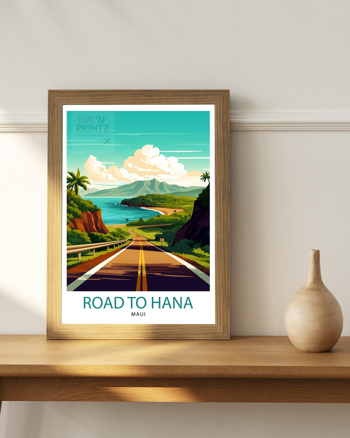 Road To Hana Maui Travel Poster, Hawaii Illustration - Image 2