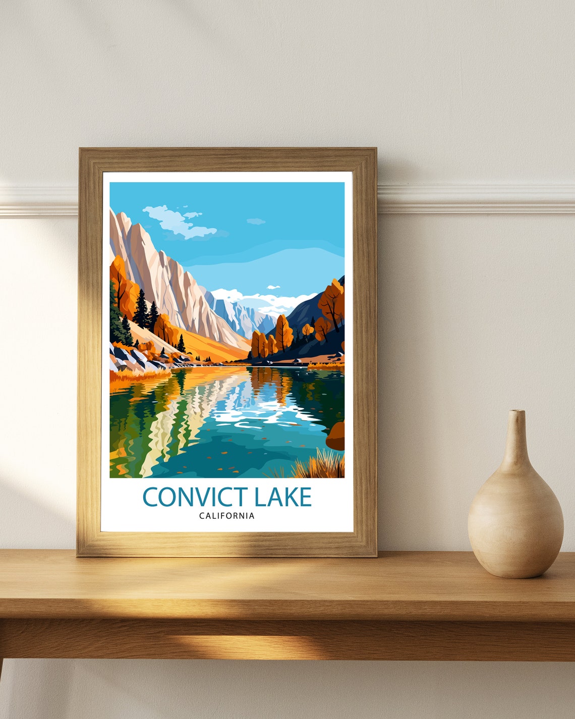 Convict Lake California Travel Print Convict Lake Wall Decor Convict Lake Home Living Decor Convict Lake California Illustration Travel - Image 3