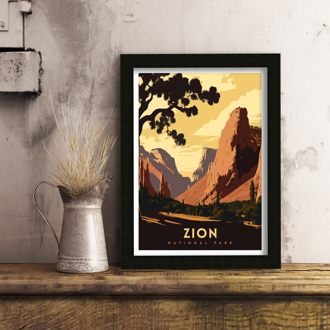 Zion National Park Travel Poster, National Park Art - Image 3