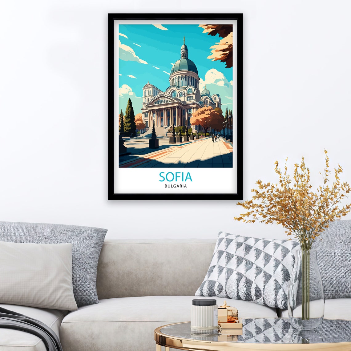 Sofia Bulgaria Iconic Alexander Nevsky Cathedral Plaza Poster - Image 2