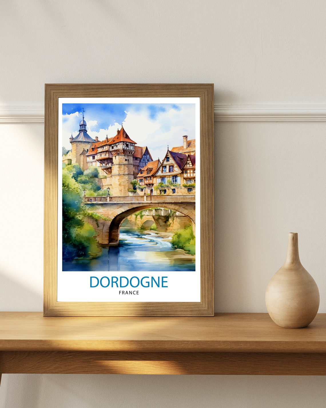 Dordogne France Travel Print Dordogne Wall Decor Dordogne Poster France Travel Prints Dordogne Art Print Dordogne Illustration Dordogne - Image 2